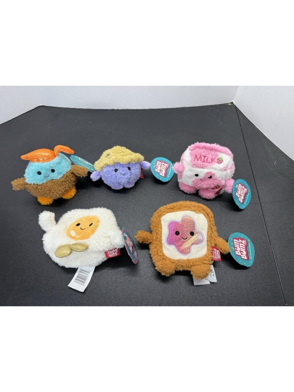Bum Bumz Breakfast Plush Toys Collectible Soft Plush Toy Lot 5 With Tags. READ